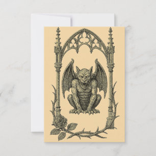 Gothic Wedding Invitation – Gargoyle (AI-Gen)