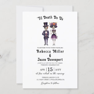 Gothic Wedding Invitation Skeletons 