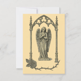 Gothic Wedding Invitation – Somber Angel (AI-Gen)