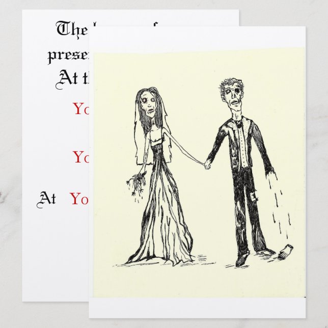 Gothic Wedding Invitations (Front/Back)