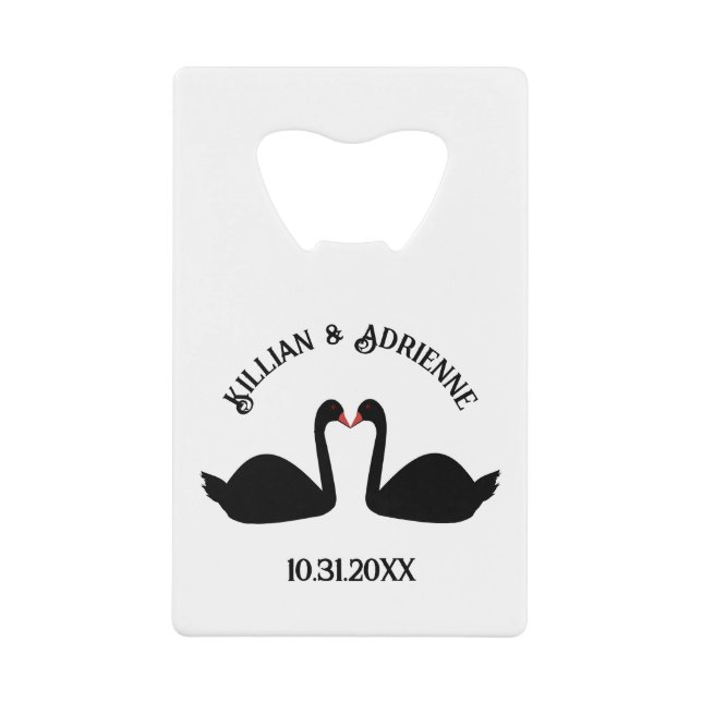 Gothic Wedding Kissing Black Swans Custom (Front)
