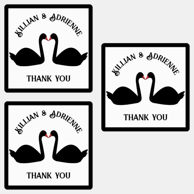 Gothic Wedding Kissing Black Swans Custom (Group)