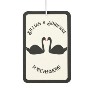 Gothic Wedding Kissing Black Swans Custom Car Air Freshener