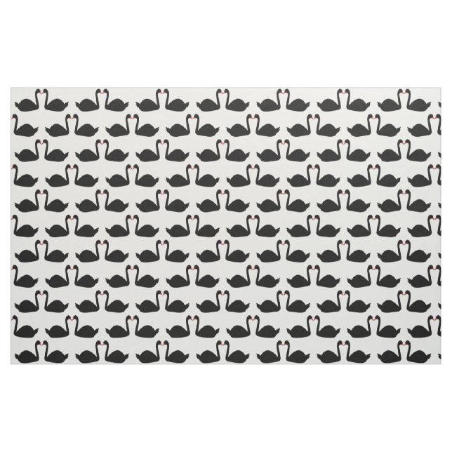 Gothic Wedding Kissing Black Swans Patterned Fabric (Fat Quarter)