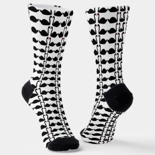Gothic Wedding Kissing Black Swans Patterned Socks