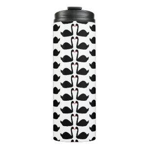 Gothic Wedding Kissing Black Swans Patterned Thermal Tumbler