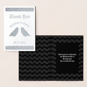 Gothic Wedding Kissing Ravens Custom Foil Card