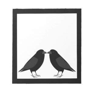Gothic Wedding Kissing Ravens Notepad
