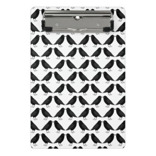 Gothic Wedding Kissing Ravens Patterned Mini Clipboard