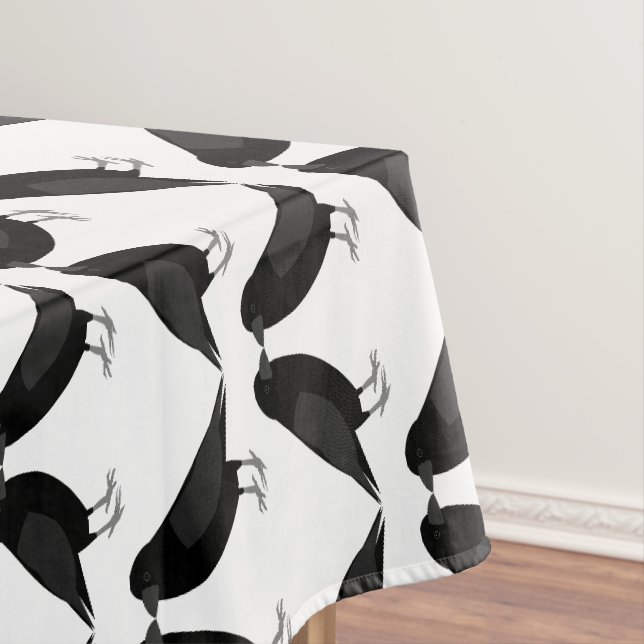 Gothic Wedding Kissing Ravens Patterned Tablecloth (In Situ)