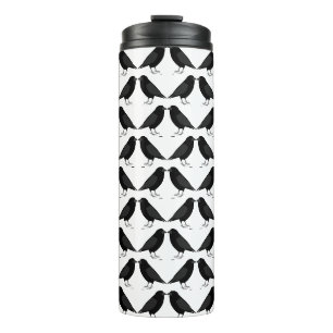 Gothic Wedding Kissing Ravens Patterned Thermal Tumbler