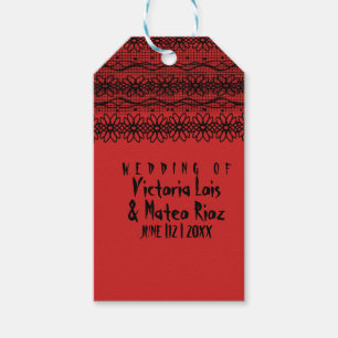 Gothic Wedding Lace Red Black Wine Label
