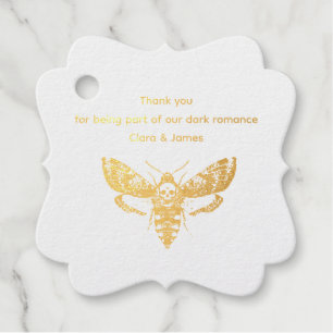 Gothic Wedding   Moth & Lace Black & White Favour Tags