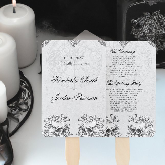 Gothic Wedding Program Hand Fan (Creator Uploaded)