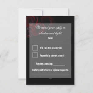 Gothic Wedding RSVP Card   Dark Romantic