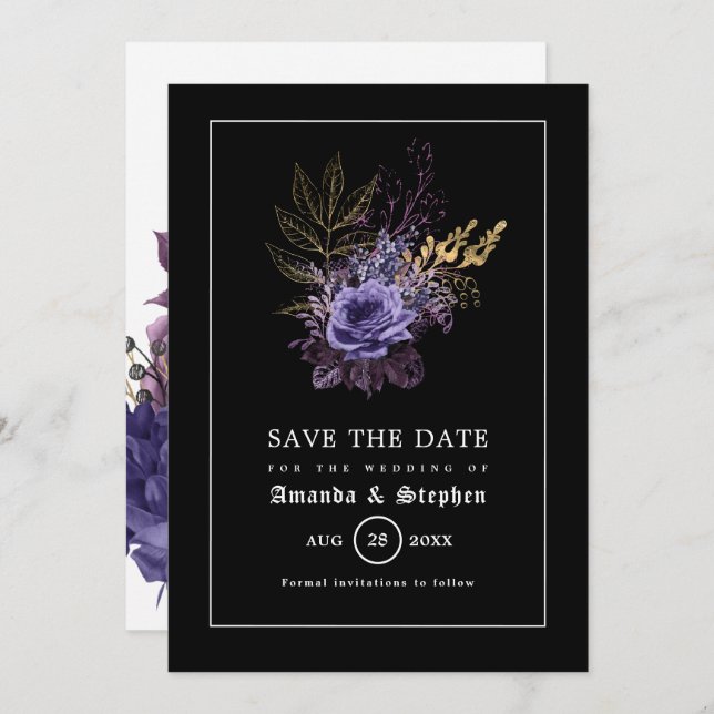 Gothic Wedding Save The Date (Front/Back)