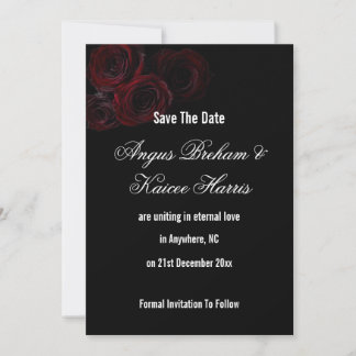 Gothic Wedding Save the Date Card | Dark Romantic