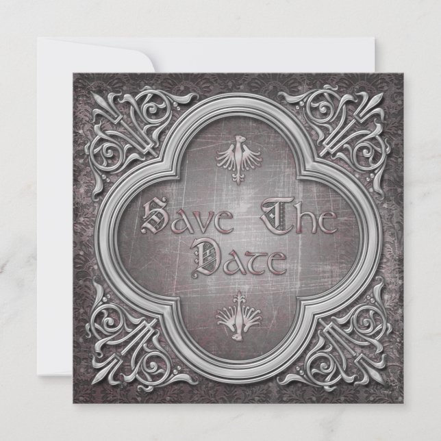 Gothic Wedding Save the Date Invitation (Front)