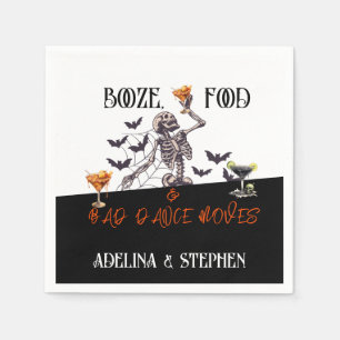Gothic Wedding Skeleton Booze Food Bad Dance Moves Napkin