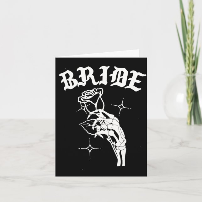Gothic Wedding Skeleton Bride Spooky Halloween Jus Card (Front)