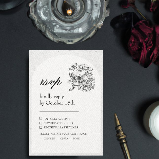Gothic Wedding Skull Till Death do us Part RSVP (Creator Uploaded)
