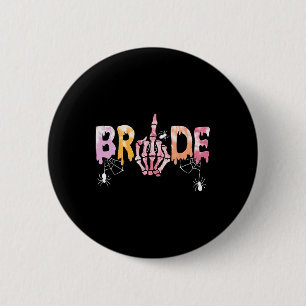 Gothic Wedding Spooky Halloween Skeleton Bride Jus 6 Cm Round Badge