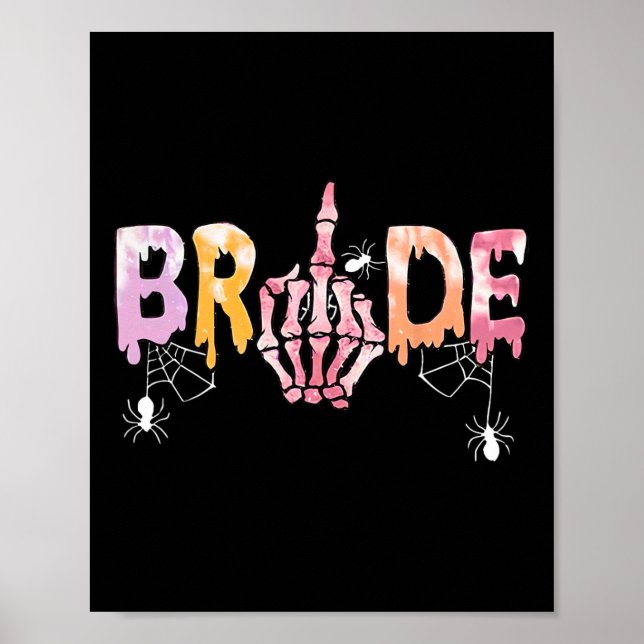 Gothic Wedding Spooky Halloween Skeleton Bride Jus Poster (Front)