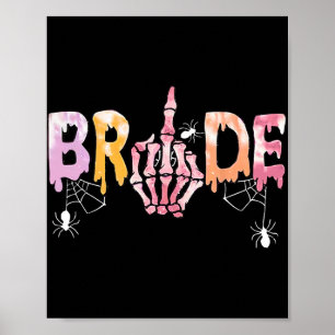 Gothic Wedding Spooky Halloween Skeleton Bride Jus Poster