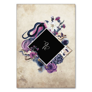 Gothic Wedding Table Number Card Halloween N100