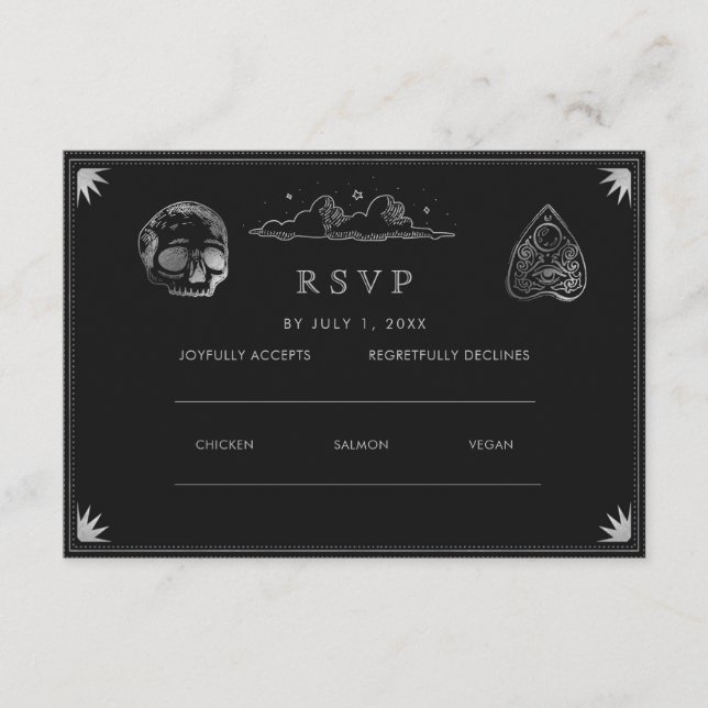 Gothic Wedding Wedding Website | RSVP QR Cod Enclosure Card (Front)