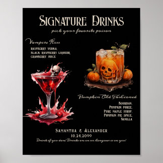 Gothic Wedding Whimsigoth 2 Signature Drinks Sign