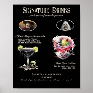 Gothic Wedding Whimsigoth Dog Signature Drink Sign