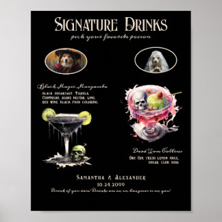 Gothic Wedding Whimsigoth Dog Signature Drink Sign