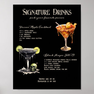 Gothic Wedding Whimsigoth Signature Drinks Sign
