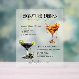 Gothic Wedding Whimsigoth Signature Drinks Sign