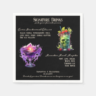 Gothic Wedding Whimsigoth Signature Drinks Sign Napkin