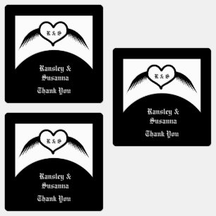 Gothic Wedding Winged Heart Custom Monogrammed