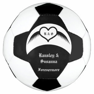 Gothic Wedding Winged Heart Custom Monogrammed Football