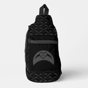 Gothic Wedding Winged Heart Custom Monogrammed Sling Bag