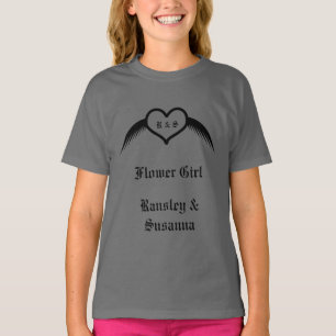 Gothic Wedding Winged Heart Custom Monogrammed T-Shirt