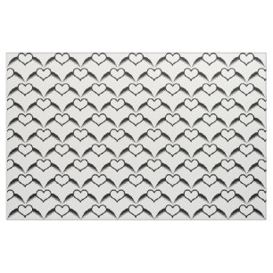 Gothic Wedding Winged Heart Patterned Fabric