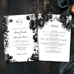 Gothic White Monogram Moon Crest Wedding Details Invitation<br><div class="desc">Introducing the timeless allure of our Classic Gothic White Monogram Moon Crest Wedding Details Invitation design, where elegance meets the ethereal. An enchanting touch of dark romance adorned with intricate botanical motifs, featuring clean white backgrounds embellished with lush peonies and delicate roses that exude a moody sophistication perfect for your...</div>