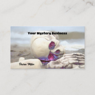 Gothic White Pink Skeleton On Beach Business Card