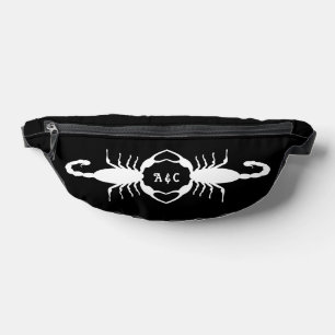 Gothic White Wedding Scorpions Custom Monogrammed Bum Bags