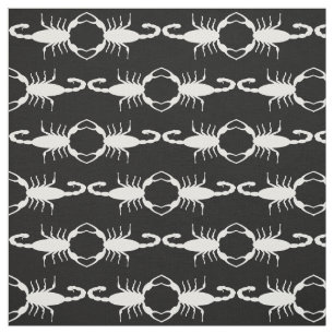 Gothic White Wedding Scorpions Custom Patterned Fabric