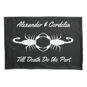 Gothic White Wedding Scorpions Custom Pillowcase
