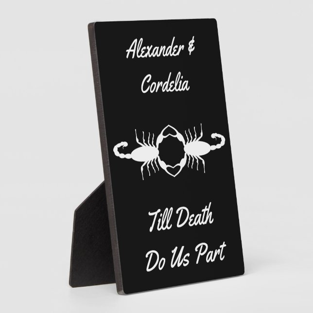 Gothic White Wedding Scorpions Custom Plaque (Side)