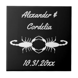 Gothic White Wedding Scorpions Custom Tile