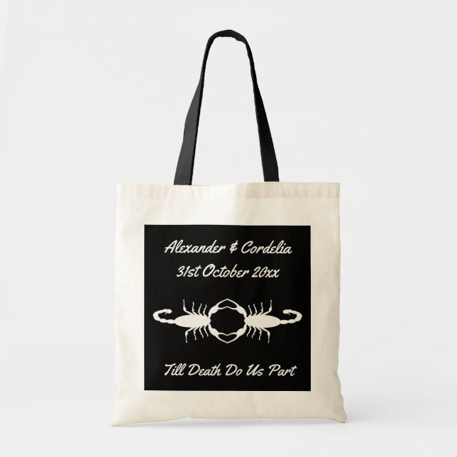 Gothic White Wedding Scorpions Custom Tote Bag (Front)