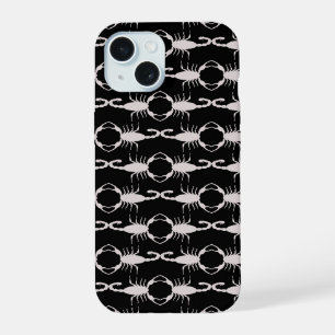 Gothic White Wedding Scorpions Patterned iPhone 15 Case